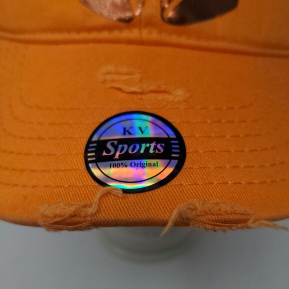 KV Sports Men's Slideback Hat Orange Adjustable Graphic Monkey Logo Shiny - Picture 3 of 9